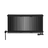 Grzejnik żeberkowy poziomy retro Column Line CL3E-575x1145-D50L/P czarny