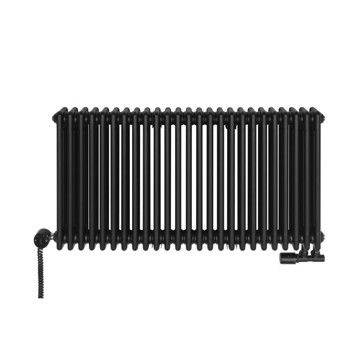 Grzejnik żeberkowy poziomy retro Column Line CL3E-575x1145-D50L/P czarny